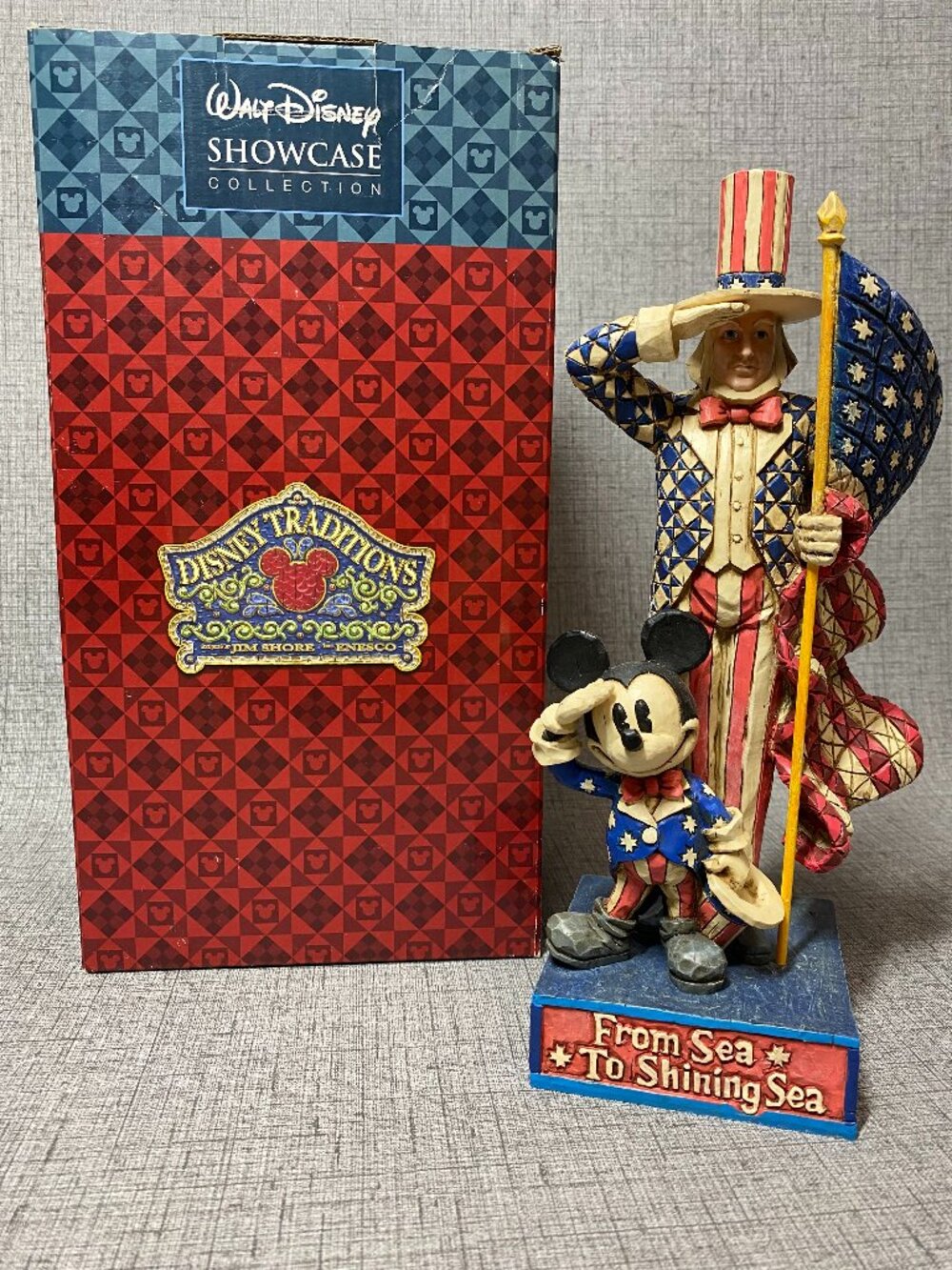 Jim Shore 4004152 America Originals Disney Mickey Mouse Uncle Sam With Box